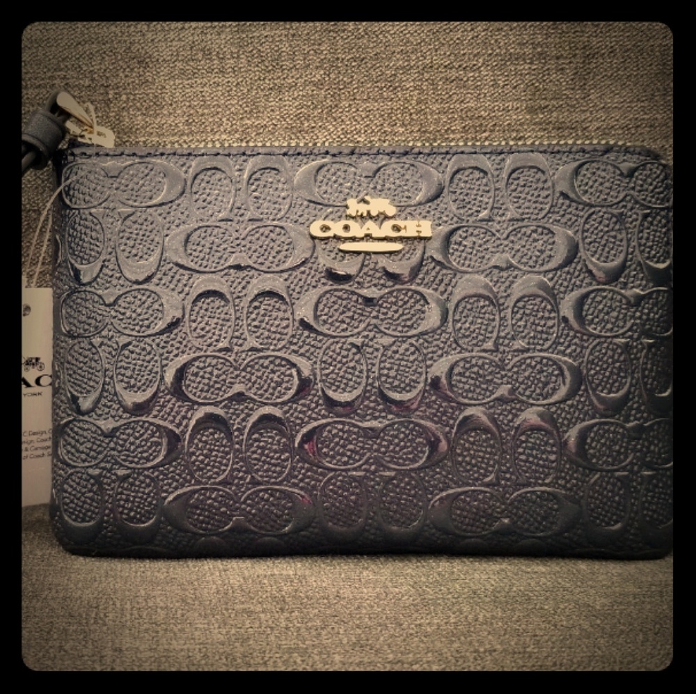 Coach patent leather wristlet